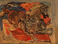 Mashkoor Raza, 11 x 14 Inch, Oil on Paper, Abstract Painting, AC-MR-727